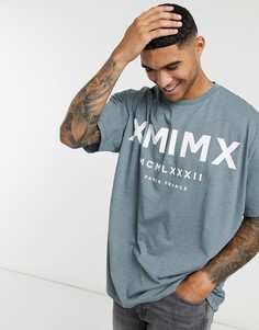 Oversized-футболка с принтом римских цифр ASOS DESIGN-Черный