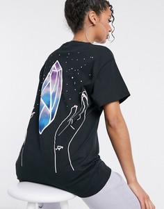 Oversized-футболка с принтом кристалла на спине HNR LDN-Черный Honour