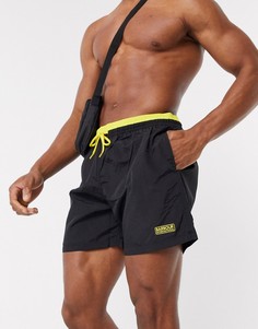 Черные шорты для плавания с отделкой Barbour International-Черный