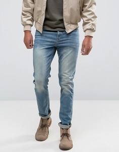 Светло-синие стретчевые джинсы слим из денима плотностью 12,05 унций ASOS-Синий