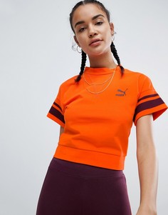 Оранжевая футболка с окантовкой Puma-Оранжевый