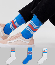 Набор из 3 пар спортивных носков с ярким шевронным узором ASOS DESIGN, скидка-Мульти