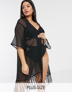 Черная туника с бахромой Brave Soul-Черный