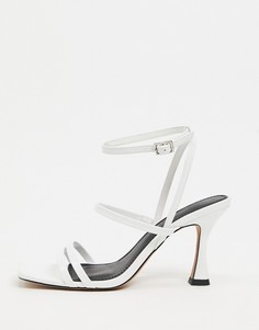 Белые босоножки на среднем каблуке ASOS DESIGN-Белый
