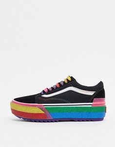 Кеды с разноцветной наборной подошвой Vans Old Skool-Черный