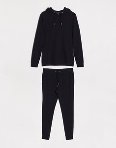 Черный спортивный костюм из органического хлопка ASOS DESIGN