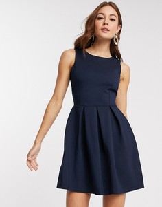 Темно-синее короткое приталенное платье Closet london-Темно-синий