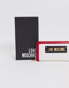 Большой стеганый кошелек с контрастной отделкой Love Moschino-Мульти