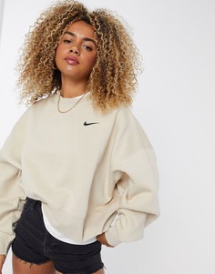 ​​​​​​​Бежевый oversized-свитшот с логотипом-галочкой Nike​​​​​​​