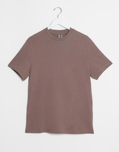 Коричневая футболка из органического хлопка ASOS DESIGN-Коричневый