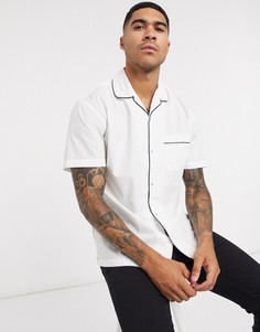 Белая рубашка с короткими рукавами и отложным воротником Jack & Jones Premium-Белый