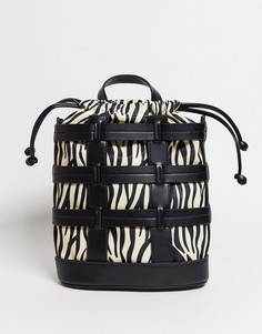 Черный рюкзак с зебровым рисунком Skinnydip