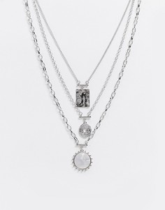 Серебристое ярусное ожерелье с подвеской Liars & Lovers-Серебряный