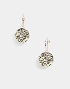 Золотистые серьги-кольца с коваными монетами Topshop-Золотой