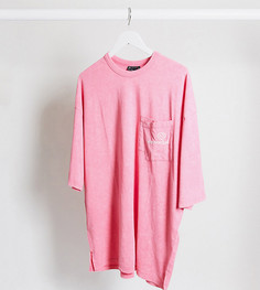 Длинная oversized-футболка с двойным карманом ASOS DESIGN Tall​​​​​​​-Розовый
