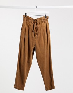 Коричневые брюки со складками Free People-Коричневый