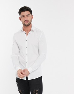 Белая поплиновая рубашка с длинными рукавами River Island-Белый