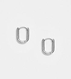 Серебряные овальные серьги-кольца DesignB-Серебряный