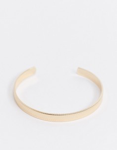 Блестящий золотистый браслет с фактурной отделкой ASOS DESIGN-Золотой