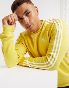 Желтый свитшот с 3 полосками adidas Originals