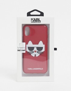 Красный чехол для iPhone 8  с принтом кошки Шупетт Karl Lagerfeld