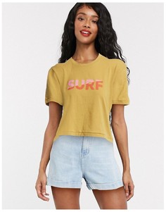 Желтая футболка в стиле oversized с принтом "Surf" Billabong-Желтый