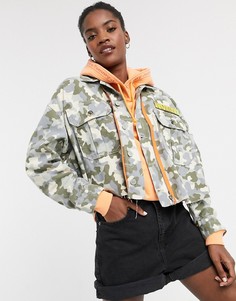 Короткая спортивная куртка с камуфляжной отделкой Tommy Jeans-Мульти