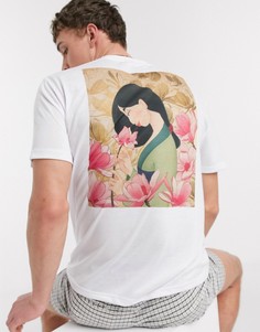 Футболка свободного кроя с принтом "Мулан" на спине ASOS DESIGN Disney-Белый