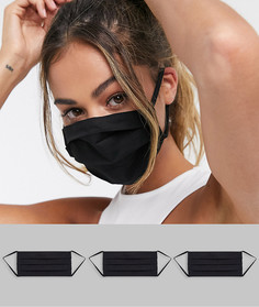 3 черные плиссированные маски для лица ASOS DESIGN-Черный