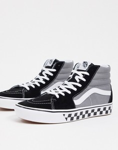 Черно-серые кеды с лентой в клетку Vans ComfyCush SK8-Hi-Черный