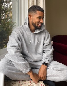 Серый спортивный oversized-костюм из худи и джоггеров ASOS DESIGN
