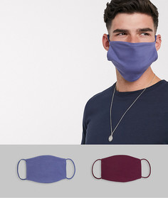 2 маски для лица (фиолетовая/бордовая) ASOS DESIGN-Мульти