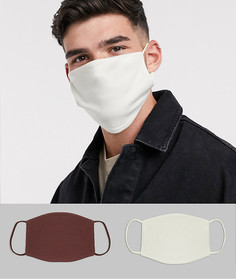 2 маски для лица (бежевая/коричневая) ASOS DESIGN-Мульти
