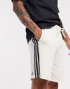 Белые шорты с 3 полосками adidas-Белый