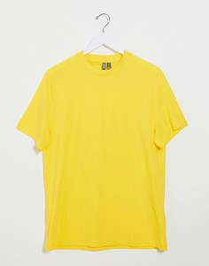 Желтая футболка из органического хлопка с круглым вырезом ASOS DESIGN-Желтый