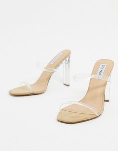 Босоножки на каблуке с прозрачными ремешками Steve Madden-Светло-коричневый
