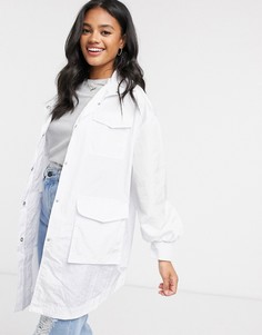 Белая oversized-куртка из тафты ASOS DESIGN-Белый