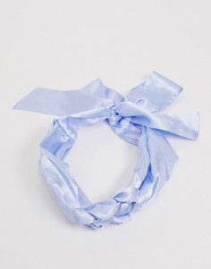 Голубой головной платок с плетеным дизайном ASOS DESIGN-Синий