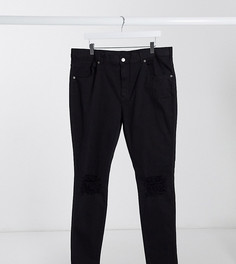 Черные супероблегающие джинсы с рваными коленями Dr Denim Plus-Черный