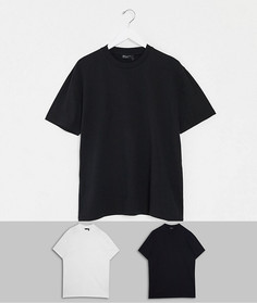 2 свободных футболки с круглым вырезом из органического хлопка ASOS DESIGN - Скидка-Мульти