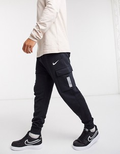 Черные джоггеры-карго с кромкой манжетом и логотипом Nike On Tour Pack-Черный