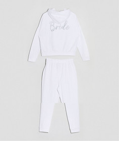 Белый спортивный костюм с худи и джоггерами ASOS DESIGN