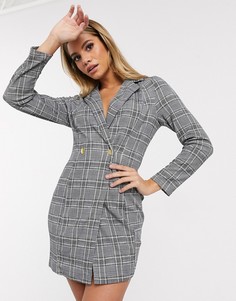 Платье-пиджак в клетку AX Paris-Мульти