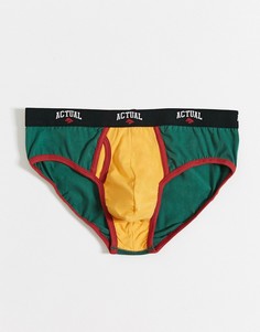 Трусы со вставками и принтом "Actual" на поясе ASOS DESIGN-Мульти
