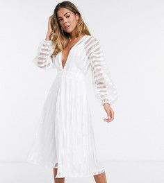Белое платье миди из органзы Missguided-Белый