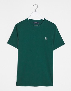 Зеленая футболка с контрастной окантовкой Fred Perry-Зеленый