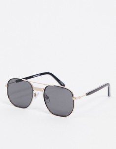 Квадратные солнцезащитные очки с золотистой оправой и переносицей Spitfire Nailsea-Золотой