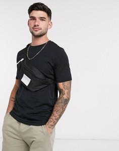 Черная футболка из органического хлопка с круглым вырезом Jack & Jones Essentials-Черный