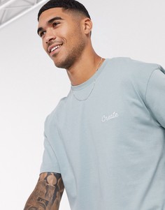 Шалфейно-зеленая футболка oversized с логотипом Topman-Зеленый