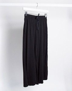 Укороченные брюки с затягивающимся шнурком ASOS DESIGN-Черный